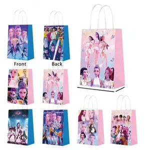 12 Pcs K-Pop Demon Hunter Party Gift Bags, Candy Prize Handle Snack Bags, Kids Cookie Packaging, Baby Shower Decorations