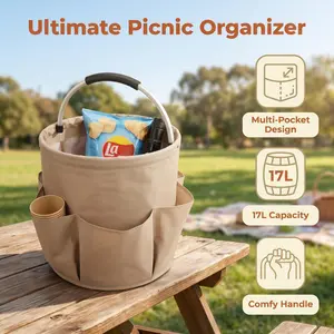 Outdoor Foldable Handheld Storage Bag, Waterproof Durable 17L Capacity, Multi-Purpose Weekend Camping Picnic Beach Bag, Unisex