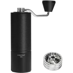 Chestnut C3S Manual Coffee , Stainless Steel S2C Conical Burr Coffee , Hand Coffee , Adjustable  Setting for Travel/Camping/, Black