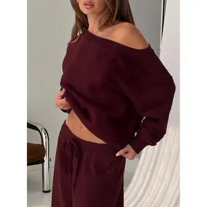Wellness Off the Shoulder Jumper Currant
