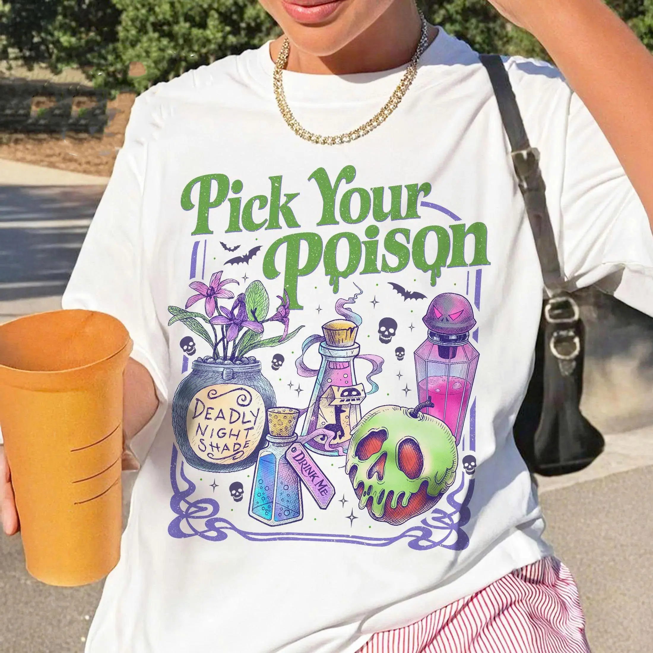 Pick Your Poison Shirt, Witch Halloween Shirt, Spooky Cute Gothic, Gothic Aesthetic Style, Scary Cute Fall Fashion for Men and Women