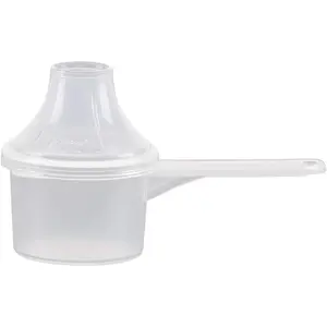 Plastic Measuring Scoop with Funnel,  (20 cc | 4 Teaspoon | 20 mL) Measuring Spoons for Powders, Coffee, , Protein, Spices and Or Dry Goods (Pack of 1, Opaque, No Cap)