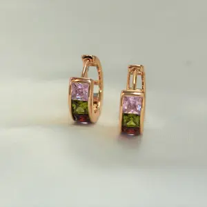 Huggies Hoops - Gold Plated Earrings Gift for Girlfriend, Wife Gold Plated CZ Hoop Earrings