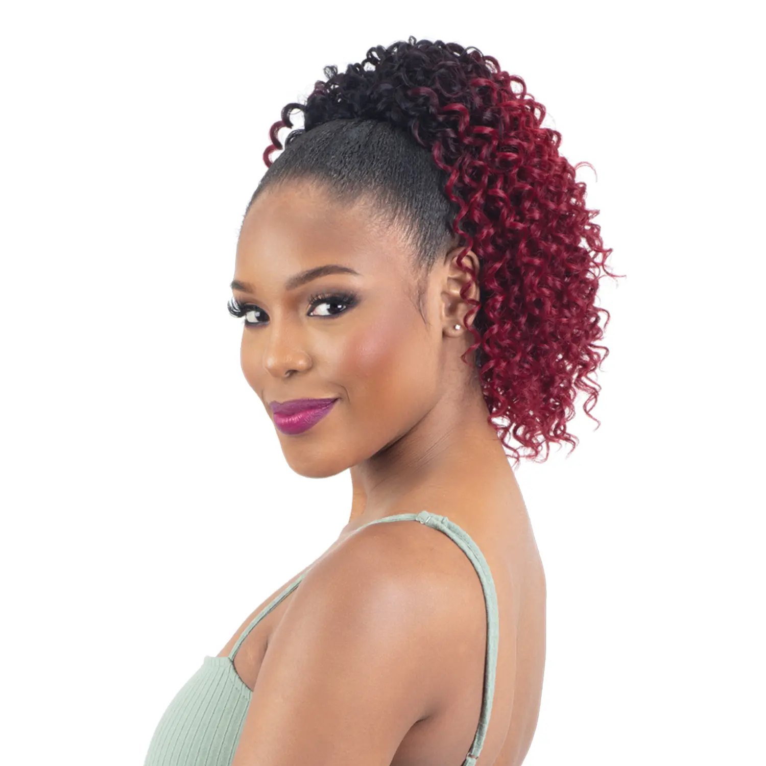 FreeTress Equal Drawstring Ponytail in Cool Water, 12" Voluminous Curly Synthetic Hair Piece, Lightweight and Heat Resistant, Synthetic Hair Pieces