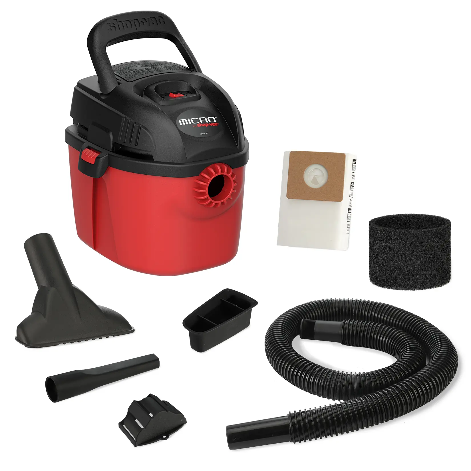 #toolupgrade Shop-Vac 1 Gallon 1 Peak Wet/Dry Vac, Portable Compact Micro Vacuum with Collapsible Handle Wall Bracket & Multifunction Accessories Uses Type A Filter Bag & Type MM Foam Sleeve