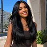 【24''=$129 】Sunber 13x4 HD Lace Front Wigs Layered Cut Slight Yaki Straight Wigs With Drawstring Pre Bleached Tiny Knots Glueless Ready To Wear Natural Black Wigs tiktokshopstockup
