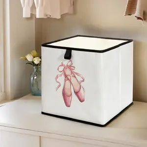 Ballet Shoe Print Open Storage Box, Stackable Drawer Organizer, Space-Saving Design for Home Dorm Room Organization