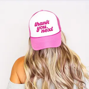 Thank You Next, Sassy, Funny, Bright Pink Snapback Trucker Hat, Sassy Graphic Otto Hats