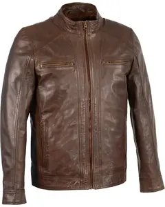 Milwaukee Leather Men's Men'S Sheepskin Moto Jacket 5X - Sfm1860-Broken Brown-5X