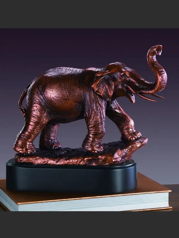 Marian Imports F53219 11x10.5 in Howling Bronze Elephant Statue, Nature-Inspired Home Decor, Room Decor Gift for Home Supplies
