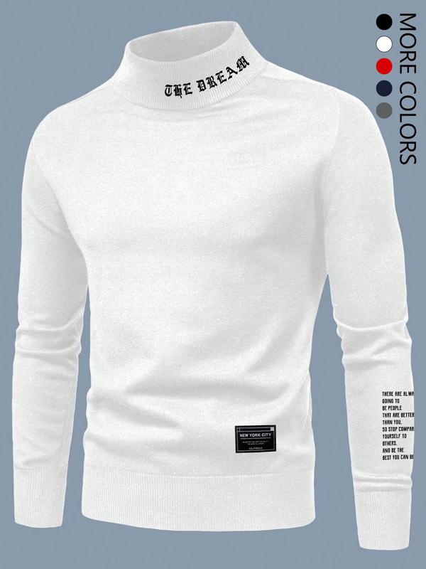 Men's Casual Slim Fit Basic Tops Knitted Lightweight Turtleneck Pullover Sweater Knitwear, Mens Long-Sleeved Urban Style Sweashirt, Soft And Warm For Everyday Wear In Fall Outfits And Winter Outfits