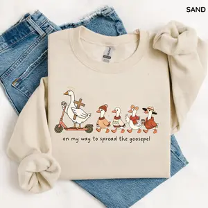 Funny Goose Christian Shirt Retro Fall Goose Sweatshirt, Spread The Gospel Youth Pastor Mission Group Trip Sweatshirt, Faith Gift Women Top Womenswear