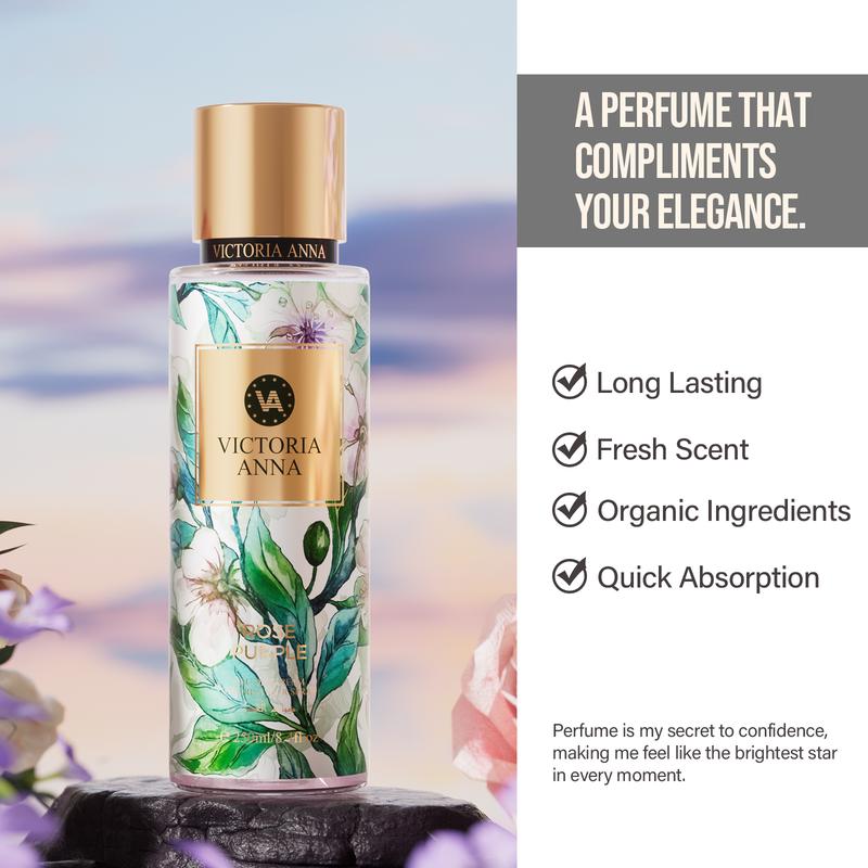 Victoria Anna Floral Fragrance Mist 8.4 fl oz Hair & Body Spray for Women - Perfect for Dating, Parties, and Gift Giving - Fruit-Flavored Body Spray with Harmonious Floral and Fruity Notes