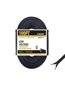 COLOER 12 Gauge Low 12 Gauge Low Voltage Landscape Wire | 2 Conductor Outdoor Landscape Lighting Direct Burial Electrical Cable COW1104BLandscape Wire | 2 Conductor Outdoor Landscape Lighting Direct Burial Electrical Cable COW1102B
