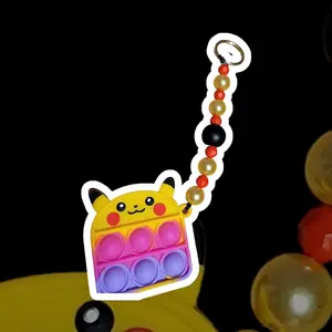 pokemon / bubble pop it pikachu inspired keychain