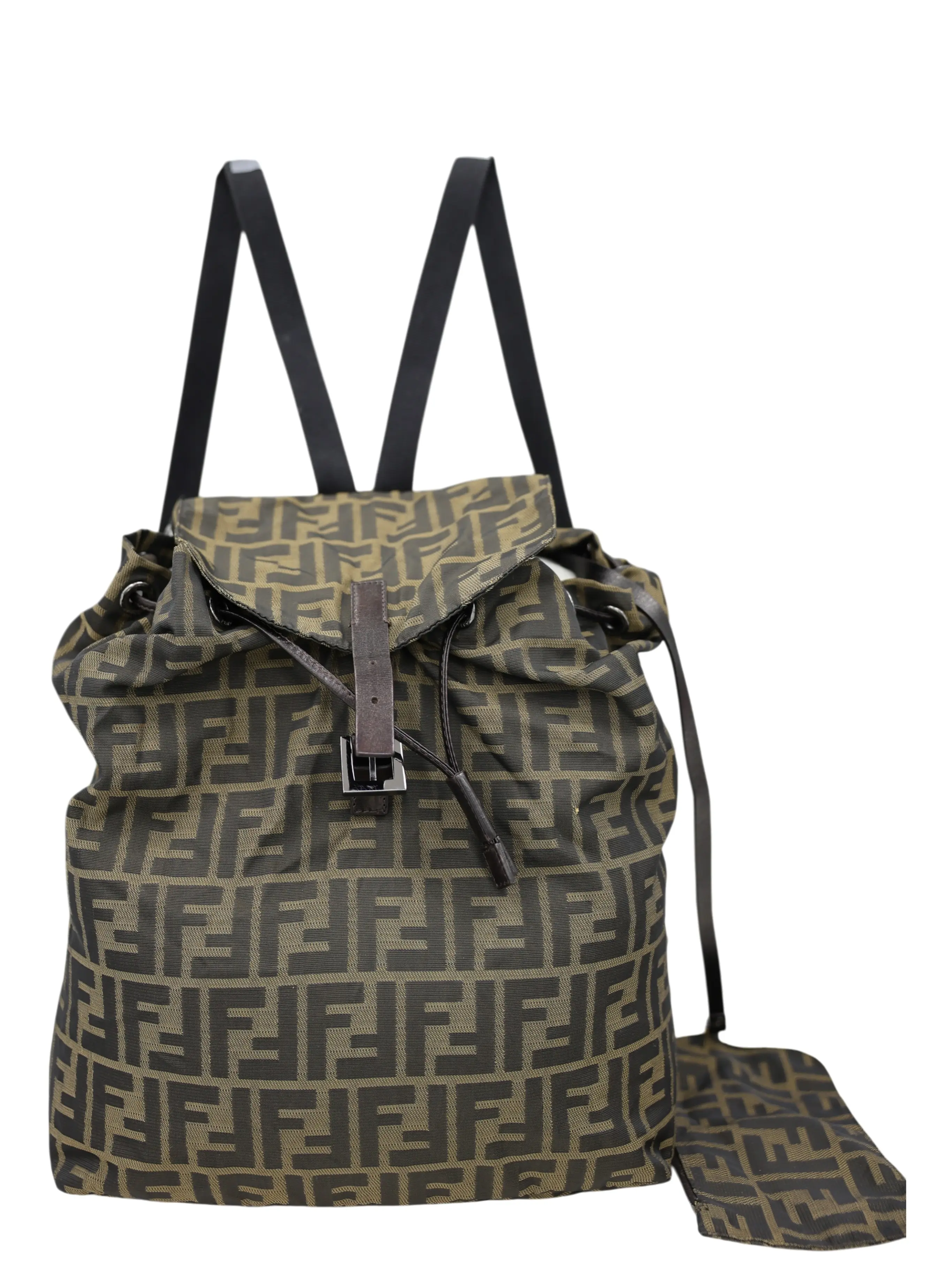 Pre-owned FENDI JACQUARD FABRIC Backpacks ZUCCA BACKPACK FF MONOGRAM