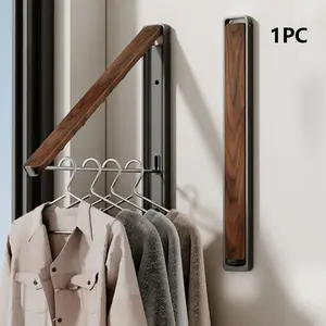 Vintage Foldable Wall-mounted Clothes Rail, Punch-free Universal Hanger for Wall & Door, Practical Home Storage Rack