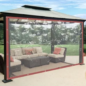 8x10 FT Heavy Duty Waterproof Clear Tarp with Reinforced Grommets, Durable Vinyl Sheeting for Gardening, Chicken Coops and Outdoor Camping