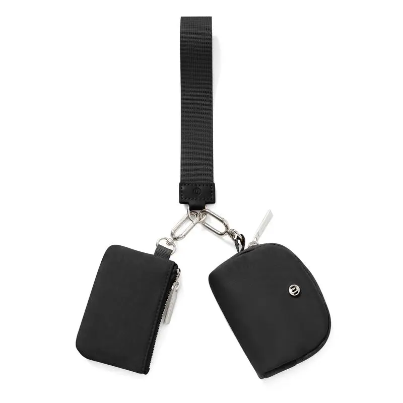 Mini Zip Around Wristlet Wallet for Women Dual Pouch Wristlet Portable Coin Purse Mini Women Coin Pocket