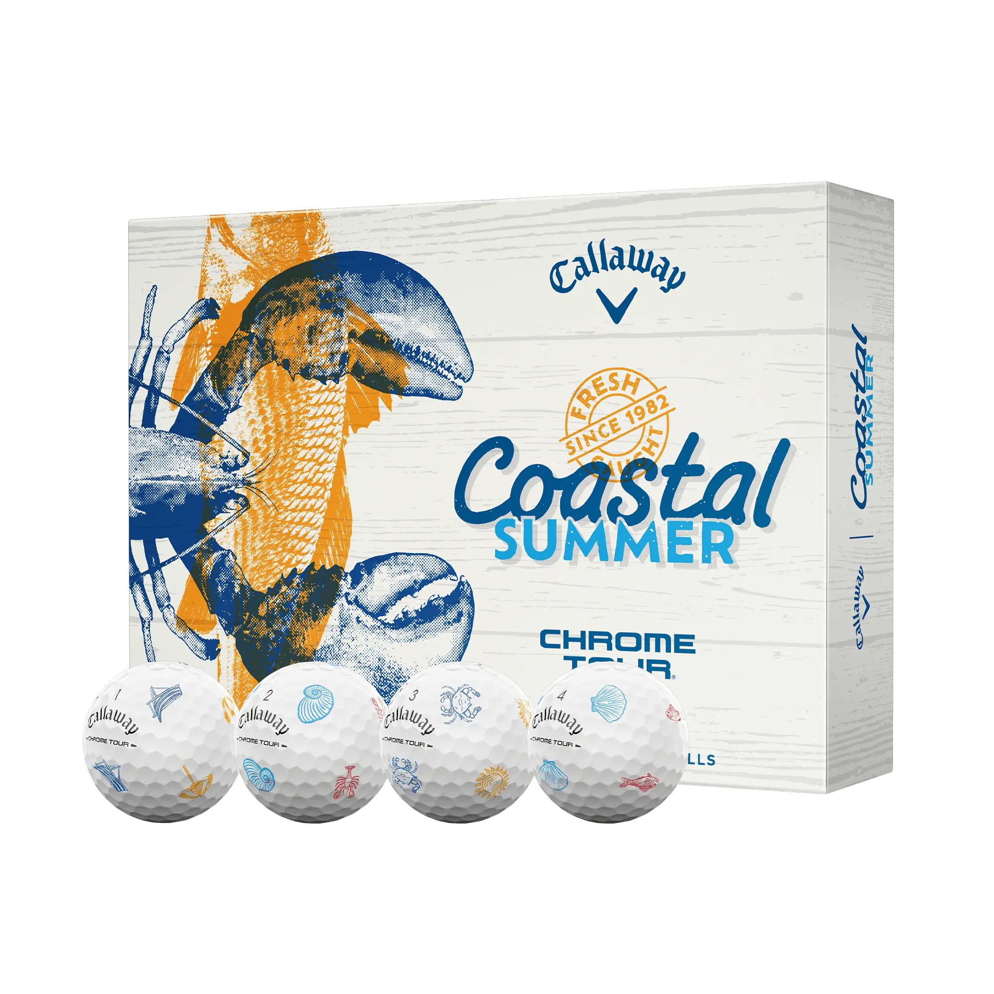 Callaway Golf Chrome Tour Coastal Summer Golf Balls in White Callaway Golf Chrome Tour Coastal Summer Golf Balls in White