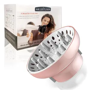 Universal Hair Dryer Diffuser - Fits 1.7-Inch to 2.6-Inch D-Shape Blow Dryers, for Curly or Natural Wavy Hair, Pink