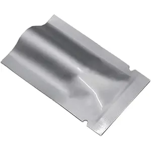 100 Pack 2.76x3.94 inch (Inside 2.36x3.54 inch) Silver Mylar Bags Pure Aluminum Foil Flat Food Storage Bag 3.9 Mil Open Top Heat Sealing Vacuum Pouch for Coffee Beans Candy with Tear Notch