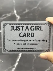 Just A Girl Excuse Card For Your Wallet - Funny Gag Gift - Hilarious Plastic Cards