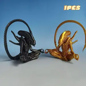 Meditating Alien Collectible Art Figurine Handmade Ornament, Creative Design Personalized Space Decor, Perfect for Collecting Birthday Halloween Gifts