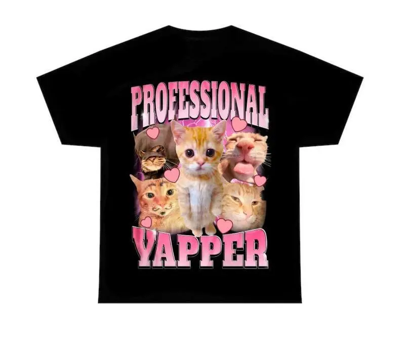 Professional Yapper Shirt, Funny cat tee, Cute graphic tees, Full Colors, Full Sizes, For Men, For Women, gift for him gift for her