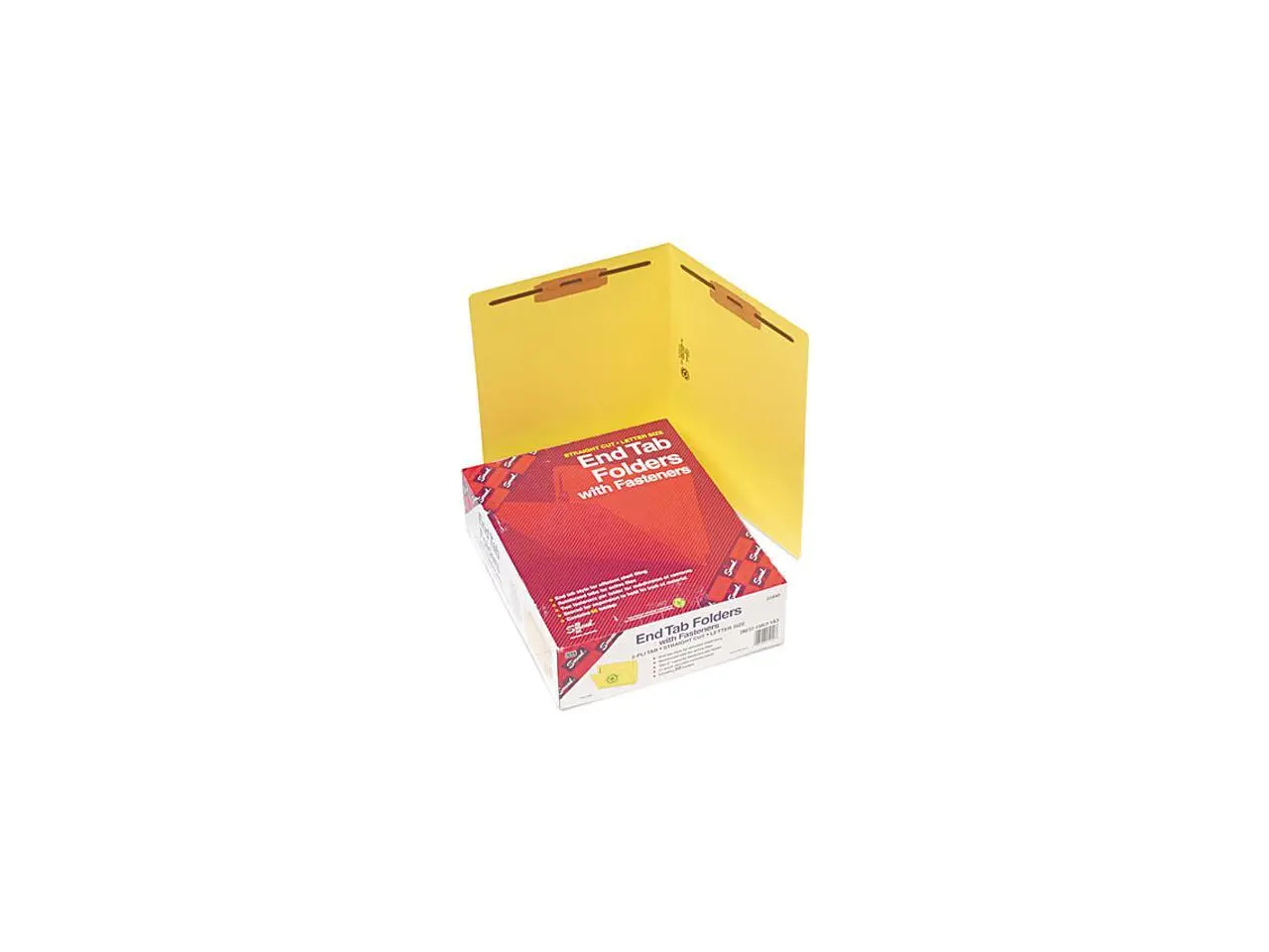 Smead 25940 Two-Inch Capacity Fastener Folders, Straight Tab, Letter, Yellow, 50/Box