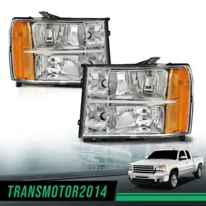 Pair Headlights Assembly L+R Fit For 2007-2014 GMC Sierra 1500 2500HD 3500HD G-PLUS Pair Headlights Assembly L+R Fit For 2007-2014 GMC Sierra 1500 2500HD 3500HD G-PLUS