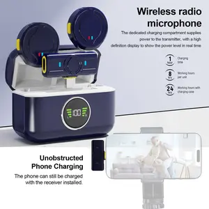 Wireless Lapel Microphone with Charging Box, USB-C Interface, Plug-And-Play for iPhone/android, Noise Reduction, Capacitive Omnidirectional Mic