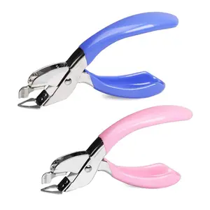 Hand-held Office Staple Remover Tool Comfortable Energy Saving No Damage to Paper, Pink and Blue