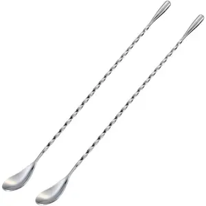 Bar Spoon  Mixing Stirrers for Drink, Stainless Steel 12 Inches Long Handle,  2 count