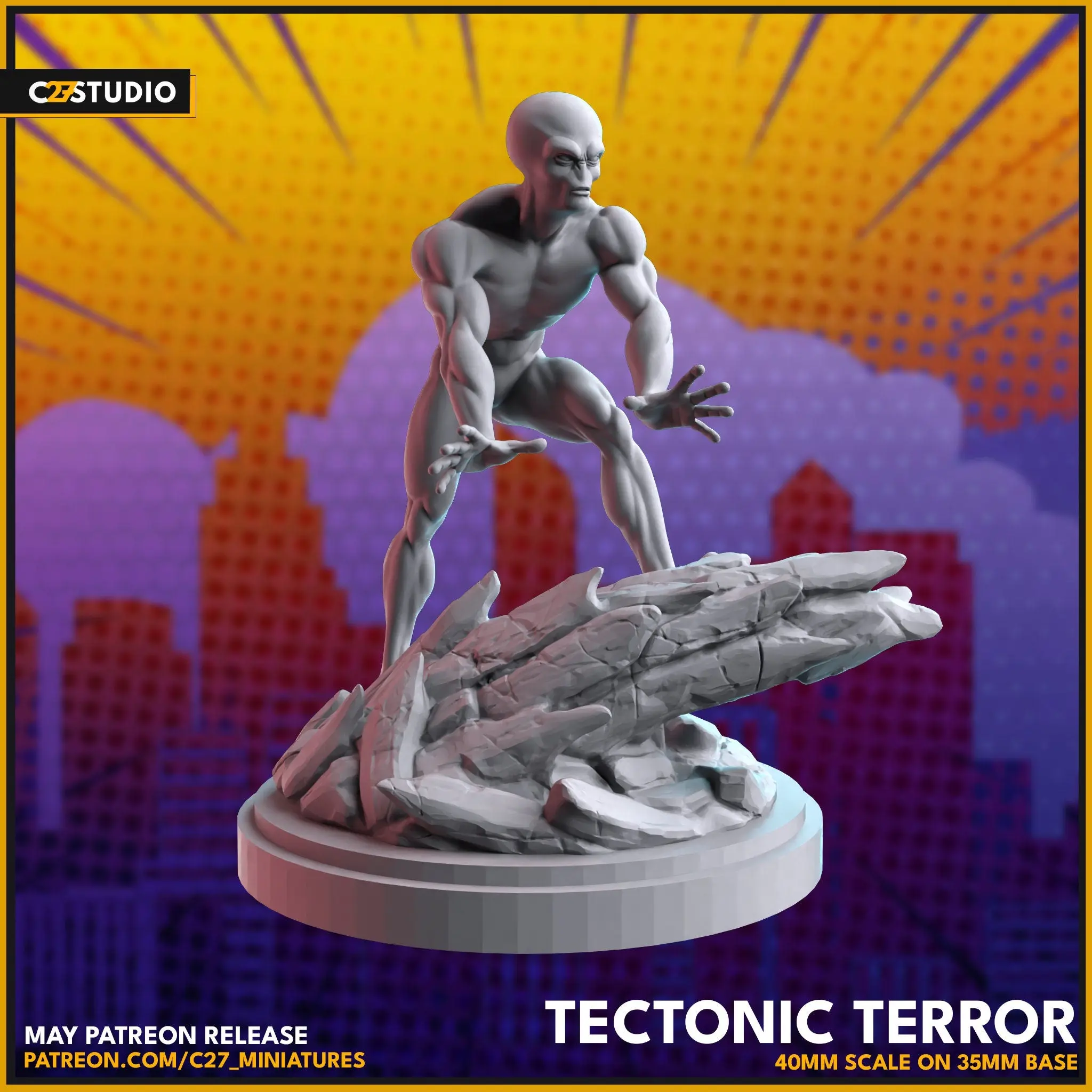 40mm Scale Earthquake Character Figure Miniature, Crisis Protocol Proxy, 3D-Printed Resin Collectible Miniature, Decorative Accessory Home Decor Figurine | C27, 3D-Printed Resin Miniatures, Decorative Accessory Miniatures