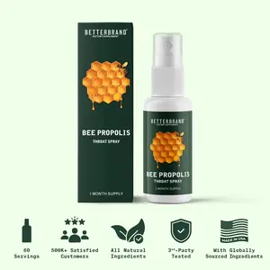 Betterbrand Bee Propolis Spray | Natural Immune Defense & Throat Soothing Supplement for Daily Oral Use
