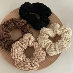 4Pcs Solid Color Hair Scrunchies, Soft Elastic Plain Hair Ties, No Damage Gentle Hair Bands, Comfortable All-match Daily Hair Accessories for Women Girls Casual Daily Hairstyle Matching outdoorfun