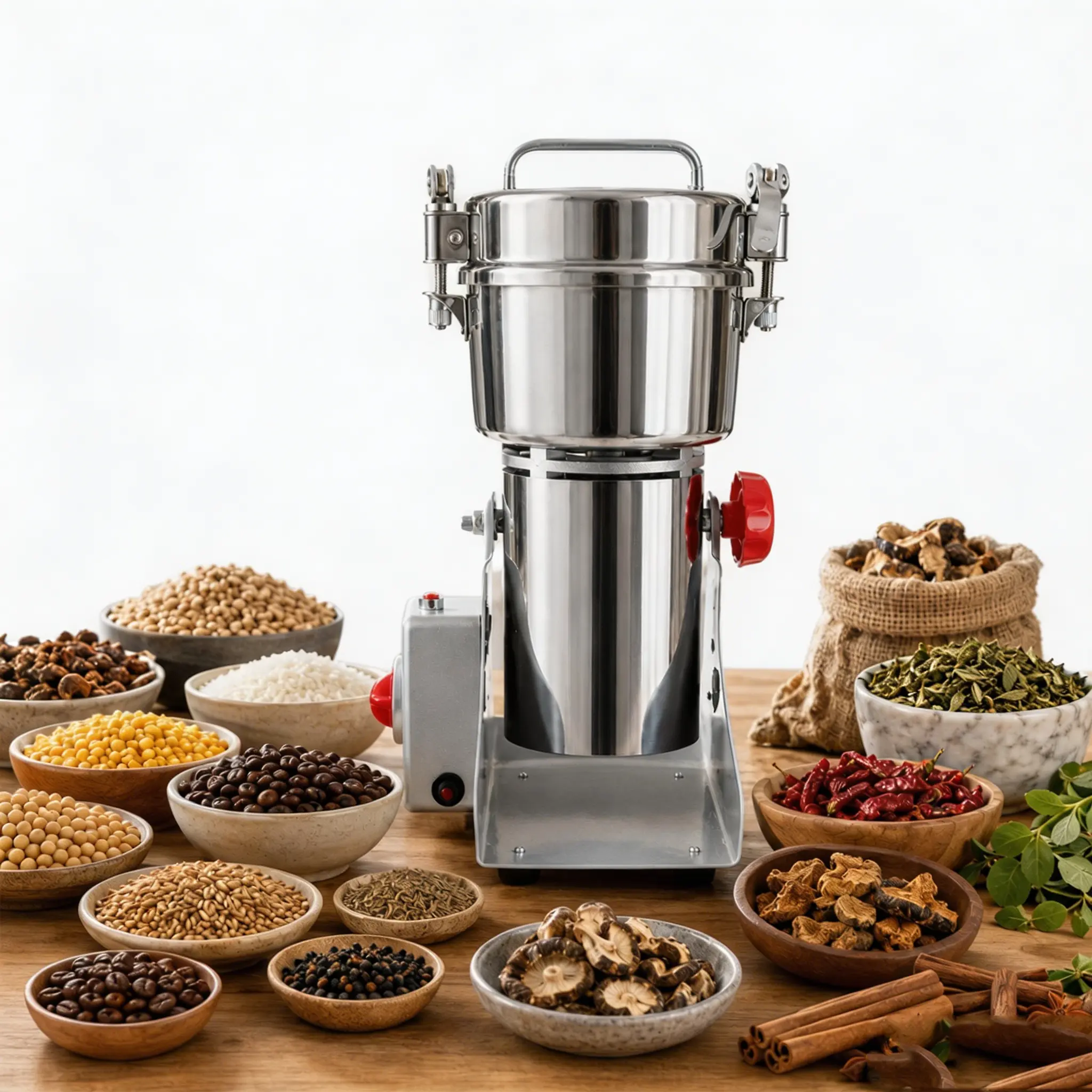Electric Grain Grinder, 2500W Stainless Steel Grain Mill & Spice Grinder Machine for Herbs, Corn, Coffee Beans and Fine Powder