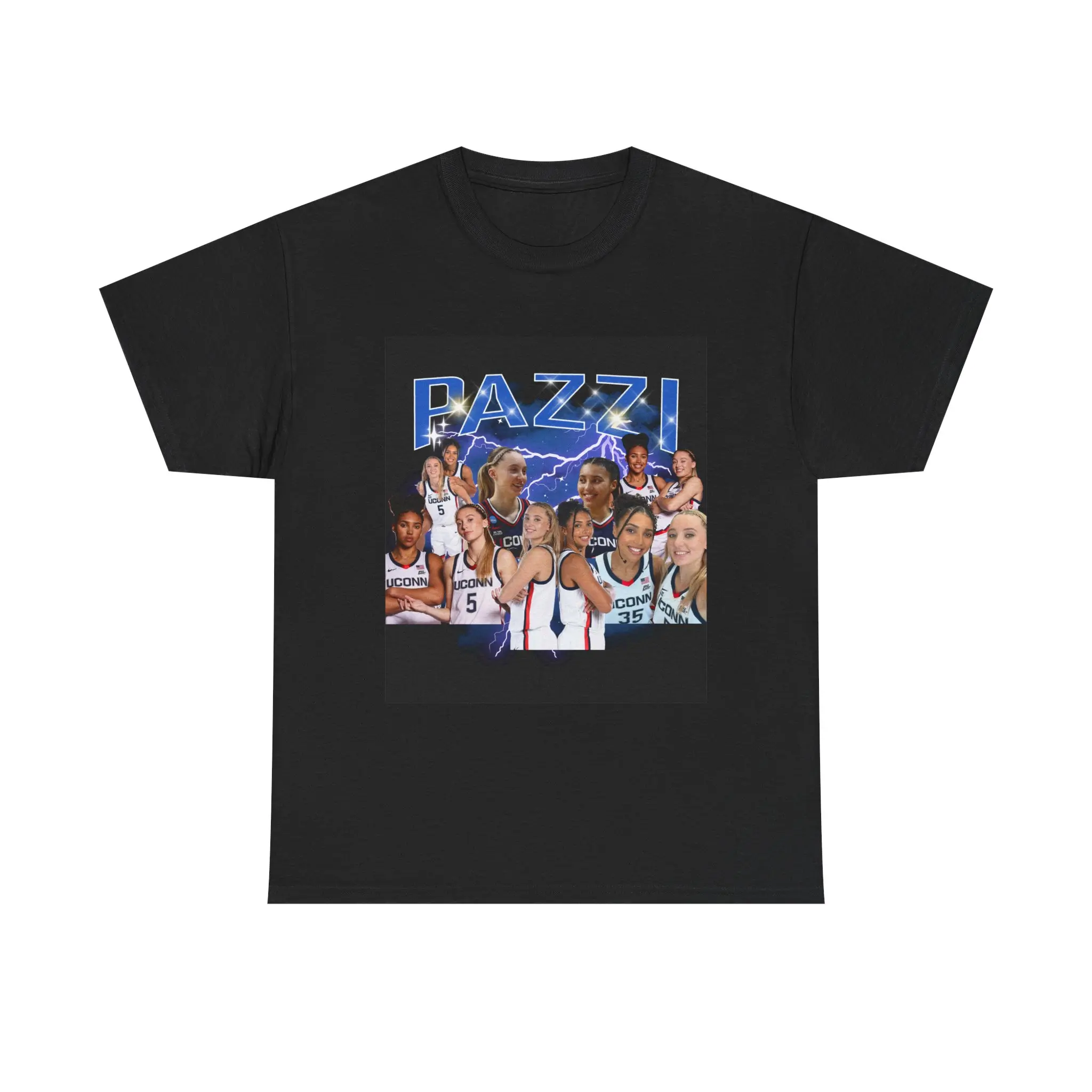 Paige & Azzi (Pazzi) UConn Retro Collage Heavy Cotton Tee