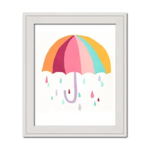Courtside Market Rainbow Umbrella 16" x 20" Framed Art