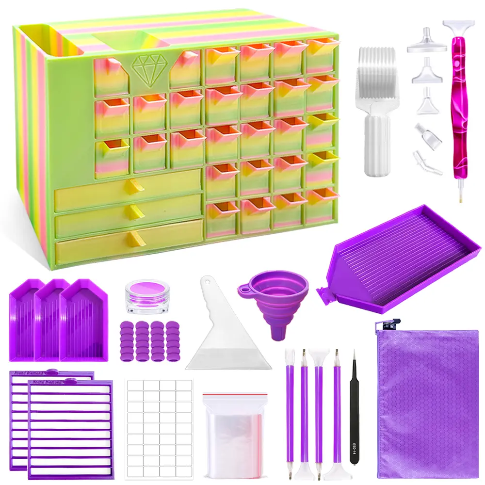 19/31-Grid Diamond Painting Organizer Set, Diamond Mosaic Storage Box - Crafting Tools, Ideal Gift & Practical Kit for Handcraft Enthusiasts