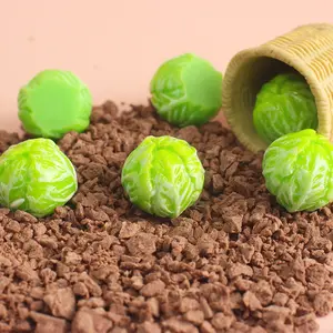 2/4/6pcs Miniature 3D Cabbage Vegetable Resin Model Ornaments, Exterior Decorative Statues, Miniature Garden Scene Decor Accessories, Handmade Craft Supplies, Model Photography Props, Home Office Decor, Best Gift for Miniature Enthusiasts