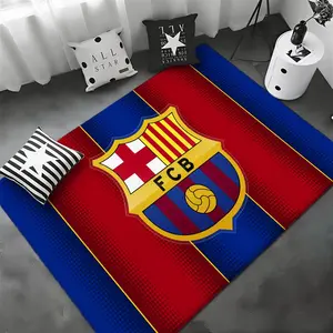 Football Club Barcelona Floor Mat Non-Slip Soft Flannel Thickened Rug Indoor Door Mat Ultra Soft Absorbent Wear-Resistant Floor Mat for Living Room Hallway Entryway Front Door Porch Durable Non-Skid Home Decoration Mat for Indoor Daily Use