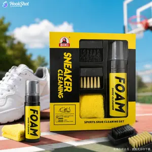 150ml Waterless Foam Shoe Cleaning Kit with Dual Brushes & Towel, Safe for White Sneakers, Leather, Mesh & Canvas