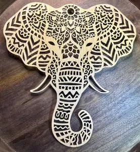 Wooden Wall Decor Elephant Head to hang on the wall