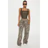Tall Bree Camo Stretch Cargo Jean - Olive/combo