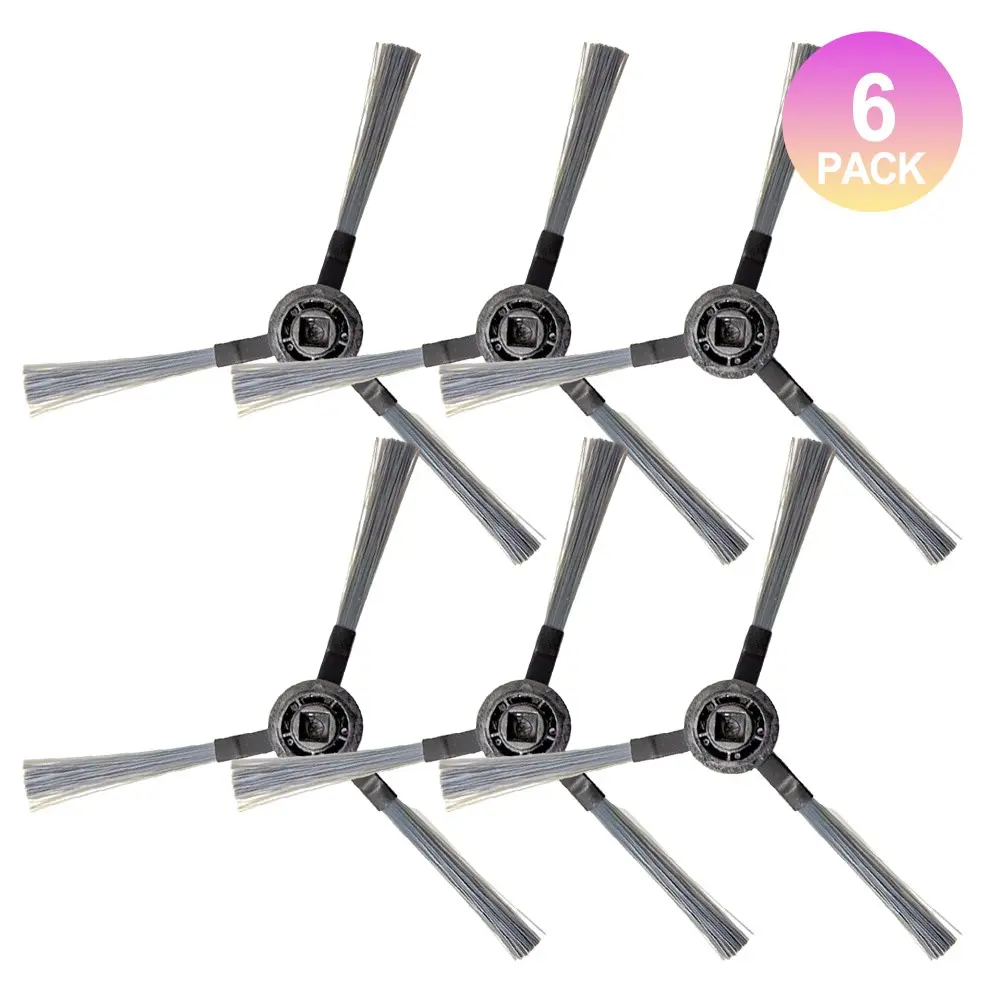 6-Pieces Snap-In Replacement Side Brushes Accessories Pack for bObsweep Dustin, Orb-i, RC400 - Compatible, Easy Installation, Efficient Corner Cleaning, Enhance Cleaning Performance, Long-Lasting, Six Pieces