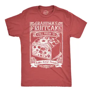 Womens Funny T Shirts Grandmas Fruitcake Sarcastic Christmas Graphic Novelty Tee For Ladies Funny Womens T Shirts Cute Vintage Fashion Casual Ladies T-Shirt Gift Christmas Tops for Women Funny Grandma Top Red -