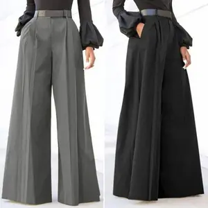 Women's High Waist Wide Leg Long Pants Flared Trousers Fashion Elegant Party Wide Leg Pants Loose WidelegNo.98