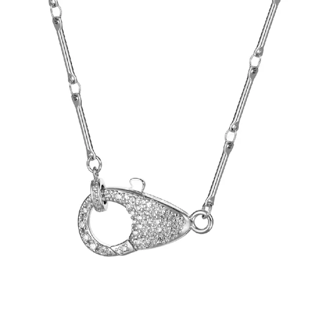 Gnoce Basic Bamboo Chain Necklace with Openable Decorative Clasp, a Closure Piece of Chain Jewelry, Chain Jewelry Necklaces, Closure Necklaces